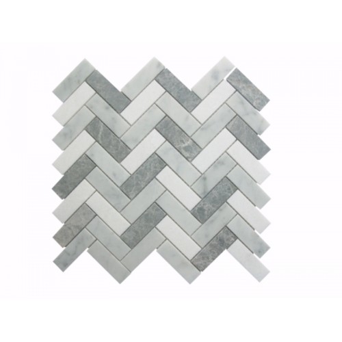 Honed Herringbone Carrara White, Crystal White and...