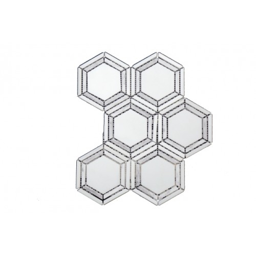 Polished Multi Banded Hex in Oriental White and Li...