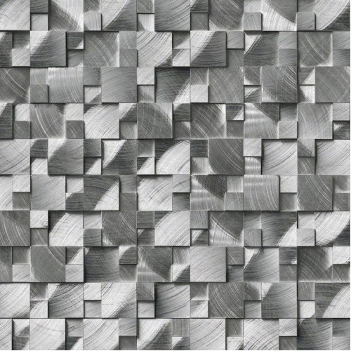 Silver Aluminum Metal 3D Pattern