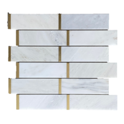 BrickWork 2"x6" White+Gold Brick Polishe...