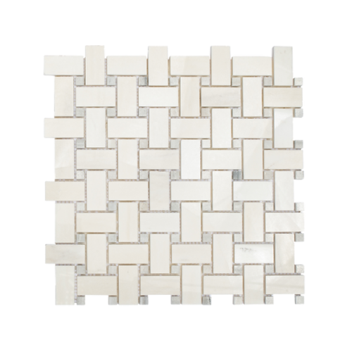 Opulence Dolomite Basketweave w/Grey Dots Polished...