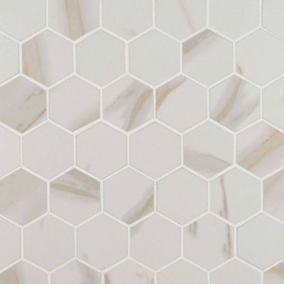 Pietra Calacatta 2" Hexagon Matte