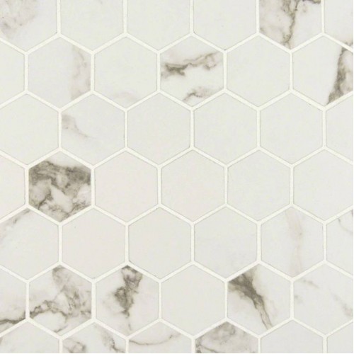 Pietra Statuario 2" Hexagon Matte