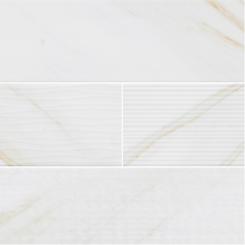 Classique White Calacatta Glossy 4x16 Mix