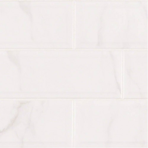 Classique White Carrara Glossy 4x16 Beveled