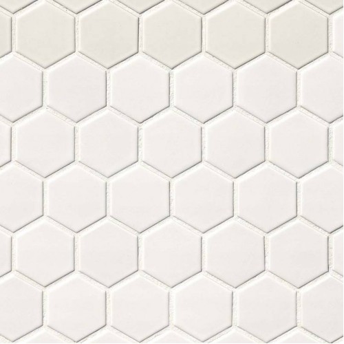White Matte 2x2 Hexagon 