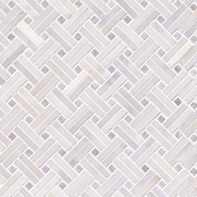 Greecian White Basketweave Pattern -2 Polished