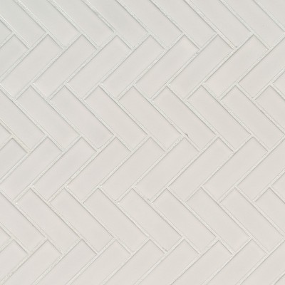 White Glossy Herringbone 