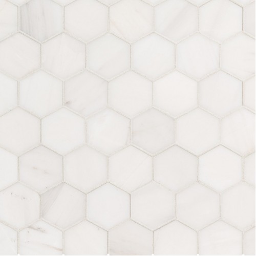 Bianco Dolomite 2" Hexagon Polished