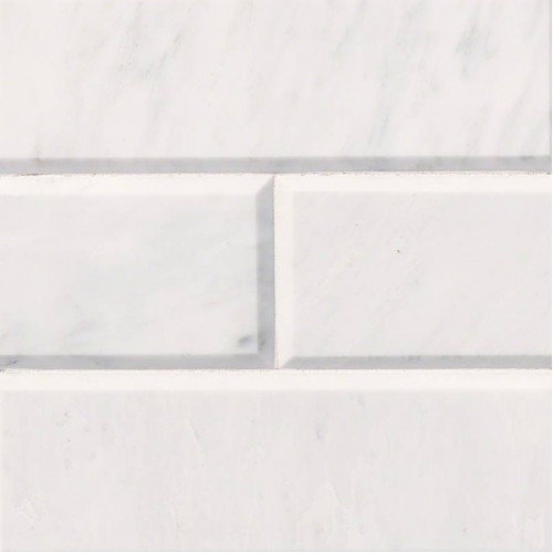 Carrara White Subway 4x12 Beveled Polished