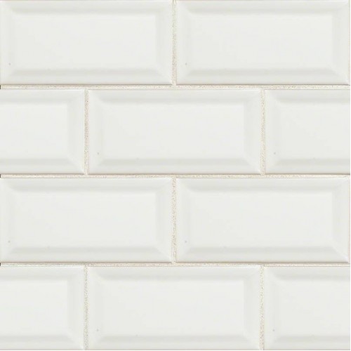 White Subway Tile Beveled 3x6